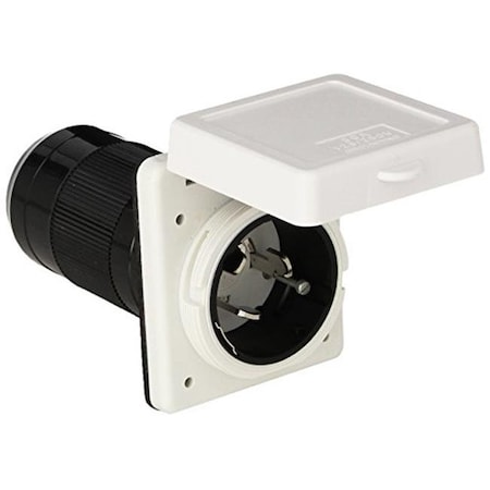 Valterra Valterra Products VLPA10-50INVP 50A Power Inlet; White VLPA10-50INVP